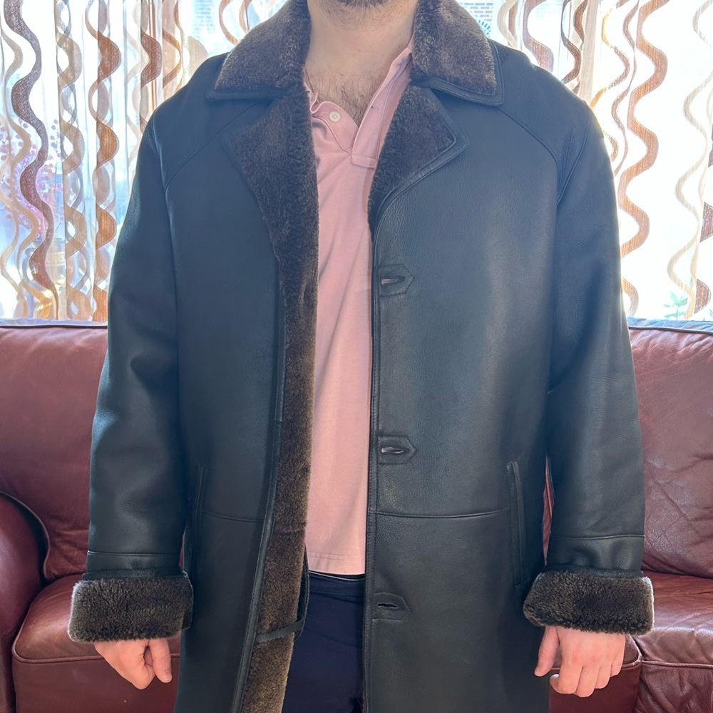 Umberto Pellone Italian Leather coat size XXL